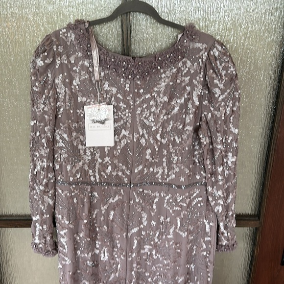 Mac Duggal EMBELLISHED HIGH NECK PUFF SLEEVE FITTED DRESS size 16 NEW $498 - Picture 12 of 16